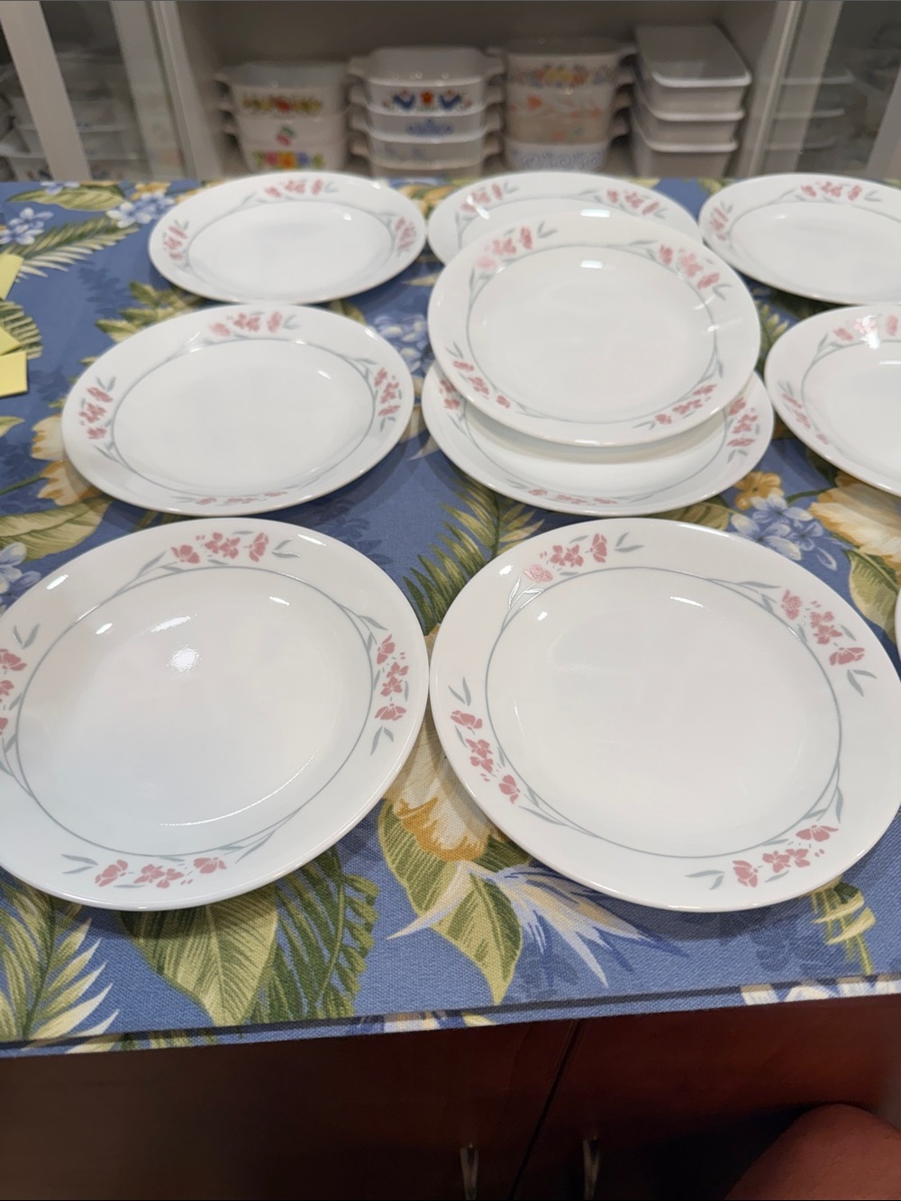 Corelle Silk Blossoms Dessert Dishes set of ten - Picture 2 of 7